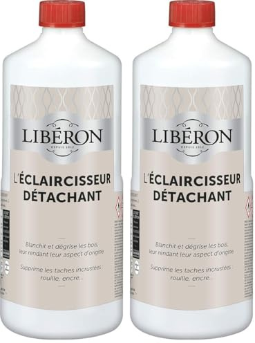 Libéron Eclaircisseur détachant pour bois, Incolore, 1L (Lot de 2)