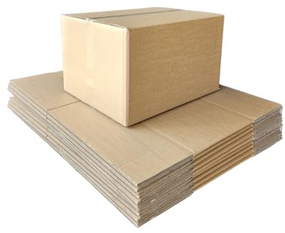 10-er Set Versandkarton 50x40x30 cm – Doppelwelle – Faltkarton für Versand & Lagerung – Braun - 2-wellig Packet Stabil für DPD, DHL, UPS, GLSVersandbox Paket, Verpackungskarton