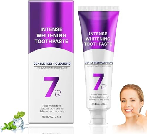 7 Pro Starke Zahnaufhellungs-Zahnpasta, Intense Whitening 7 Pro, Intense Whitening Zahnpasta für weiße Zähne, frischen Atem & gesundes Zahnfleisch, sanfte Formel (1Pc)
