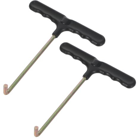 GALPADA Tensor de Resortes para Trampolín Gancho en T de Acero Resistente y Mango de Plástico, Herramienta Portátil para Instalación en Mini Trampolín, Paquete de 2 Piezas