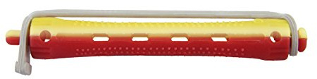 Comair 3012010 Kaltwellwickler 2-farbig, 12er, 9 mm, kurz Rundgummi, gelb/rot