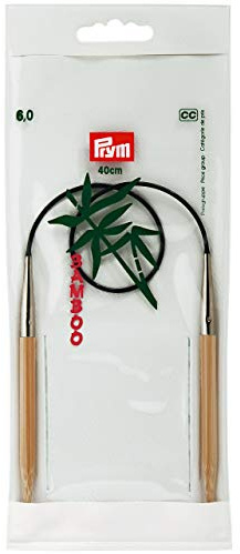 Prym 221530 Rundstricknadeln, 40 cm, 6,00 mm Rundstricknadel, Bambus, Natur, 6 mm +2,00 Optische Leistung