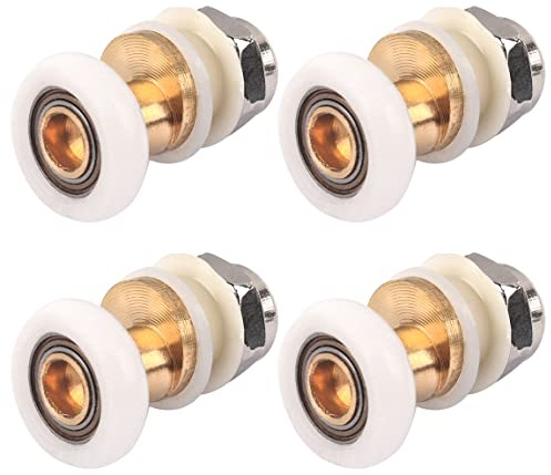 ATOPLEE 4pcs Shower Door Rollers, 19mm Diameter, Modern Style, Clear Color, Silent & Stable, Suitable for Most Shower Enclosures