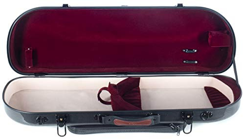 Geigenkoffer Glasfaser Street 4/4 point black - burgundy M-Case + Notentasche
