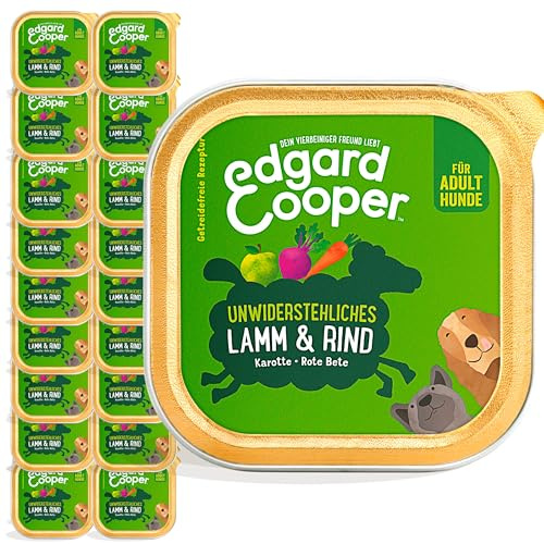 Edgard & Cooper Cibo umido per cani (agnello e manzo, 150 g x 11), senza cereali, ingredienti naturali e carne fresca, pieno di aminoacidi essenziali