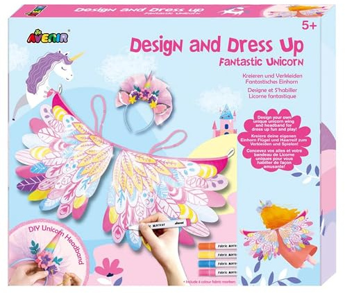 Avenir, Bastelset für Kinder, DIY Kostüm, Einhornkostüm selber basteln, Kreativ Design Set Einhorn, ab 5 Jahren