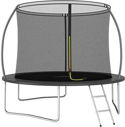 vidaXL Trampolin Set mit 2-Stufen-Leiter Regenschutz Kinder Gartentrampolin Kindertrampolin Komplettset Outdoor Rund 305x76cm 150kg
