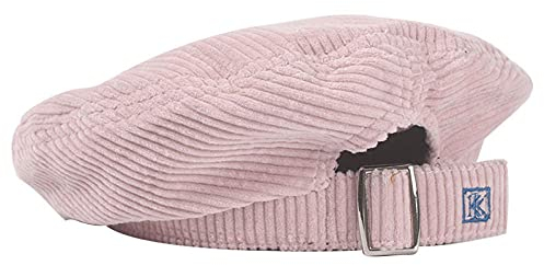 WQZYY&ASDCD Barett Cap Baskenmütze Schirmmütze Retro Cord Baskenmütze Damen Literarisch Reine Farbe Wildhut Baskenmütze Hut-Rosa_M (56-58Cm)
