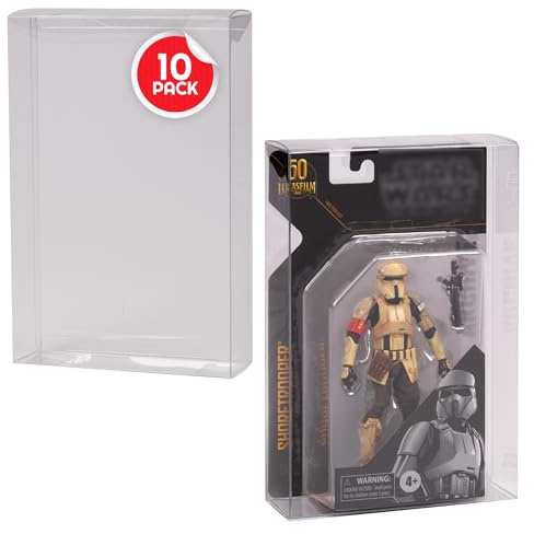 EVORETRO Actionfiguren-Vitrine für Star Wars 15,2 cm Black Series – kardierte Archiv-50. PET-Box, 0,40 mm – transparente Kunststoff-Schutzhülle – 10 Stück – Keep Collectibles Mint