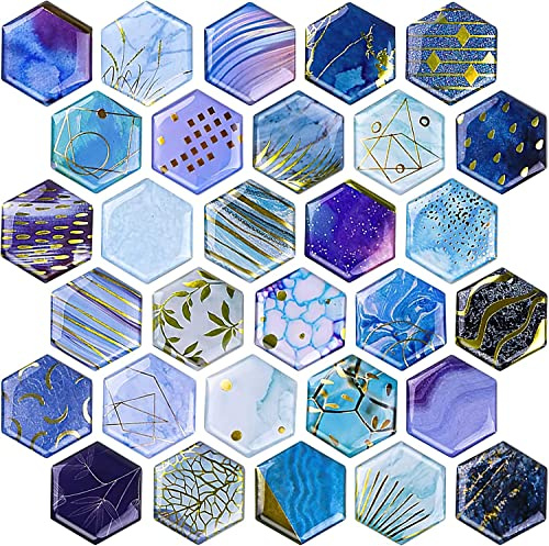 Laywvco 30Pcs Hexagon Fridge Magnets Colorful Refrigerator Magnets Cute Locker Magnets Decorative Whiteboard Magnets Glass Magnets