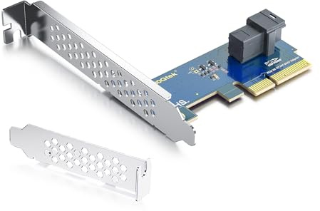 10Gtek PCIe 3.0 4X zu SFF-8643 Adapter für U.2 SSD, X4, (1) SFF-8643, mit Low-Profile Bracket, Support Windows 10/2016/2019, REHL/Cent0S 7/8, VMware ESXi 6/7, Ubuntu Linux 18/20/21, etc.