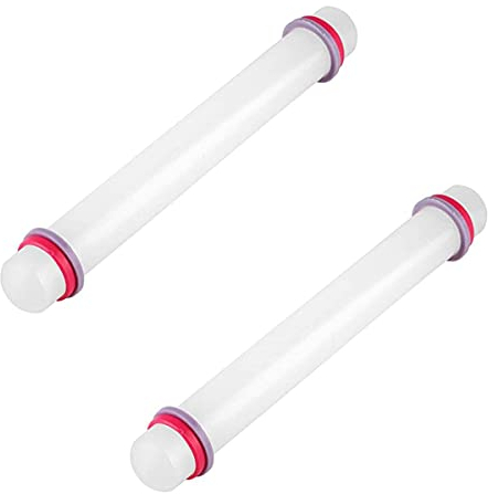 Mattarello regolabile con anelli rimovibili, antiaderente, 22,9 cm, mattarello per gnocchi, impasto, pizza, torte, pasticcini, pasta e biscotti