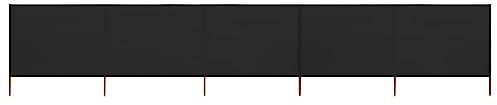 Annlera 5-teiliges Windschutzgewebe 600x160 cm Schwarz Senkrechtmarkise Außen Paravent Outdoor Wetterfest Trennwand Garten Balkon Sichtschutz für Garten Terrasse Windschutz Und Privatsphäre Schutz