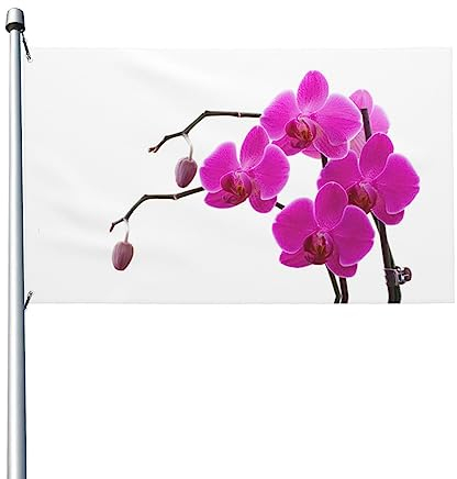 Drapeau de jardin imprimé fleurs de lys roses 91 x 152 cm Drapeau extérieur Bannière drapeau anti-décoloration pour la maison, l'extérieur et l'intérieur