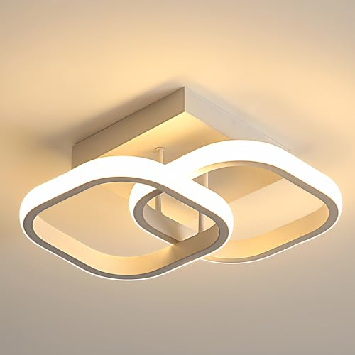 Osairous Plafoniera LED Soffitto Moderna, 22W Lampadario LED Soffitto Bianco 2475LM, Lampada da Soffitto Quadrata per Camera da Letto Soggiorno Cucina Studio, Luce Bianca Calda 3000K, 29CM