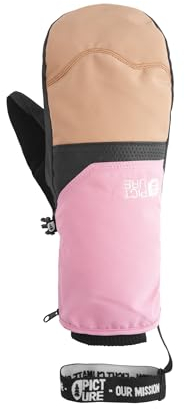 Picture W Kali Mitts Colorblock-Braun-Pink - wasserdichte atmungsaktive Damen Fausthandschuhe, Größe 7 - Farbe Cashmere