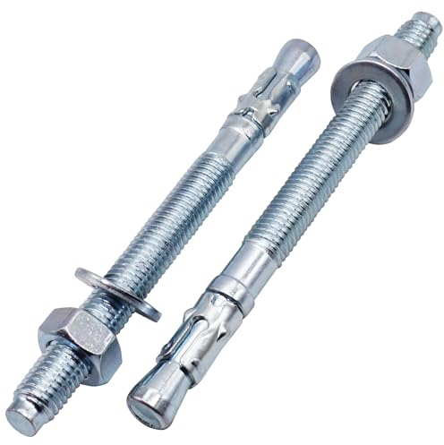 SKIR'CO Ancoraggi a cuneo zincati M12 x 140 mm, tasselli in metallo, bullone di ancoraggio, ancoraggio per muratura, ancoraggio per calcestruzzo, 4 pezzi