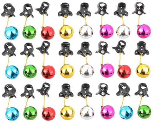 FRCOLOR 48 Stück Weihnachtsbartkugeln Bartglockenclip Männer Bartschmuck Weihnachtsmann Bartglocken Clips Haarschmuck für Männer Gesichtsbehaarung Urlaubsdekoration