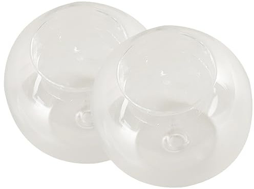 Bougeoir Décoratif Rond en Verre Transparent 2 Pièces