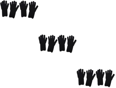 Housoutil 6paare Hitzebeständige Haarglätter-handschuhe Anti-verbrennungs-handschuhe Für Haarkurven Und Styling-tools Geeignet Für Friseure Schwarz