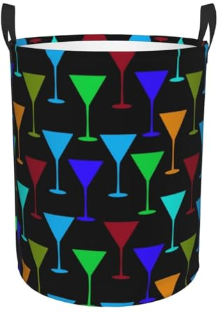 Laundry Hamper,Laundry Hamper Toy Organizer Waterproof Nursery Hamper Large for Home,Martini Glass Pattern