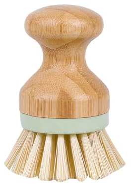FSSTUD Wooden Palm Brush Vegetable and Fruit Brush Wooden Cleaning Washing Brush Natural Scrub Cleaning Brush Dish Scrubber Brush with Handle