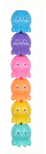 SENRISE Juego de resaltadores estéticos, 5 colores apilables, bonitos mini resaltadores, suministros de papelería para la escuela, oficina, suministros de papelería para diarios, notas, dibujo (forma