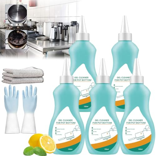 Magic Gel Cleaner per pentole e padelle, detergente professionale per fondo pentola, gel per la pulizia del fondo della pentola, detergente per fondo della pentola, detergente in gel per fondo pentole
