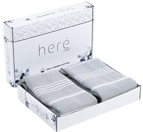 Heré Mood Strandtuch Hamamtuch Saunahandtuch Set - 1er & 2er Pack 100% Baumwolle - Hochwertiges Badetuch und Duschtuch - Picknickdecke, Extra Leicht