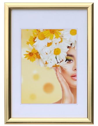 IDEAL TREND Kunststoffrahmen mit Klarglas Bilderrahmen PS-1 Frame Foto Collage Portraitrahmen Glasscheibe: Farbe: Gold | Format: 40x50