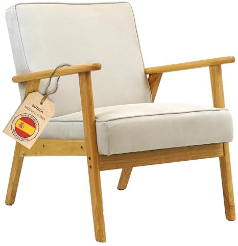 HOME DESIGN & CONFORT Sessel Roma Relax Fleckenabweisend im nordischen Stil Sessel Loungestühle Massivholz Schlafsessel (beige/natur)