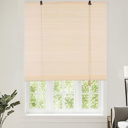Tenda A Rullo In Bambù Per Esterno, Tenda A Rullo In Bambù, Tende A Rulli, Tenda A Pacchetto Retrò, Ombreggiatura Traspirante, Per Giardino Patio Verande-Colore Naturale-95l x 200A cm