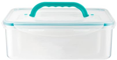 HOMESHOPA Plastic Food Storage Containers with Carrying Handle, 1 Pack 4.5Litres Airtight Reusable Large Lunch Boxes, Clip Lock Lids, Leakproof, BPA Free, Dishwasher, Freezer, Microwave Safe