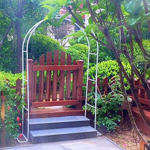 Arco de Jardín de Acero Galvanizado 2.0/2.2/2.3m, Soporte para Plantas Trepadoras, Rosales y Enredaderas, Enrejado Estructura Decorativa para Exteriores Resistentes a la Intemperie(White,300W x 220H c