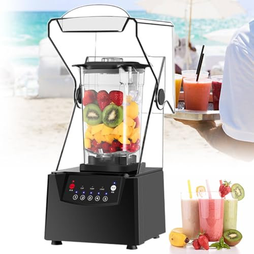 pealiritansemen Blender Professionnel pour Smoothies, avec Capot Insonorisant, Blender De Comptoir Silencieux 1,8 L, pour Fruits, Milkshakes, Légumes Et Smoothies, Mixage Professionnel 17 000 TR/Min