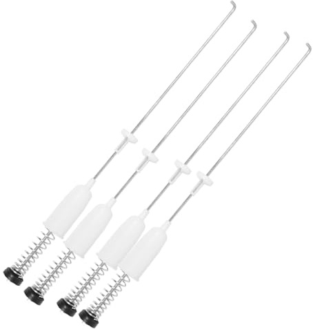 Washing Machine Balance Rod 4Pcs Stainless Steel Universal Fit | White Finish, Bent-End Suspension Design, Helps Prevent Shaking and Tilting, Fits Fully Automatic Models