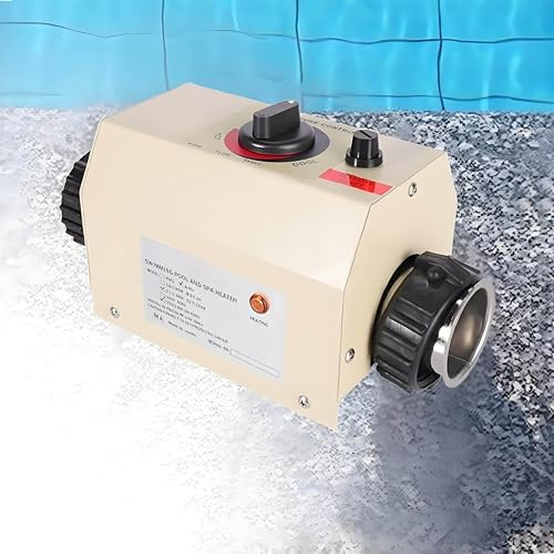 MhWrughts Termostato para Piscina, Calentador de Agua de Primera Calidad, Calentador de Piscina portátil, Calentador de Agua eléctrico, para Piscina de Burbujas, Tanque de SPA y Piscina Infantil,3KW