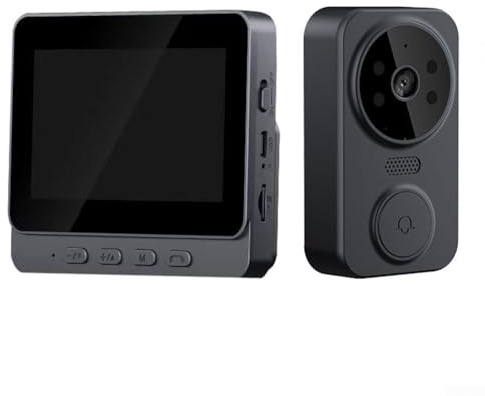 FACULX Caméra de sonnette vidéo sans fil avec écran IPS de 4,3 pouces, interphone bidirectionnel, vision nocturne, détection de mouvement, moniteur intérieur, système de sécurité domestique