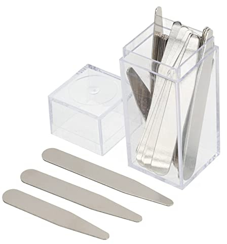 iplusmile Stecche Metalliche per Colletto Camicia in Acciaio Inox 36 Pezzi Supporto Rigido per Uomo e Donna, Accessori Modellatori per Colletto Formale e Casual, Kit Multi Misura Scatola Trasparente