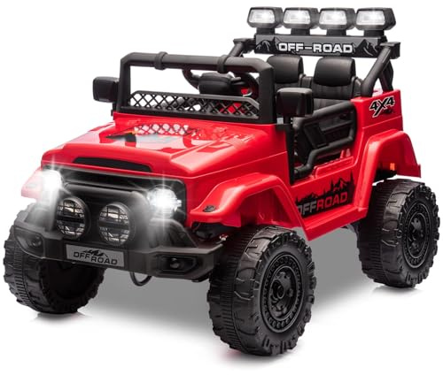Garvee Auto Elettrica 12V, Veicolo Elettrico con Telecomando, 3 Velocità, Musica & LED & Clacson, Auto Elettrica per Bambini 3+ Anni
