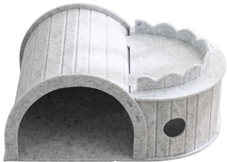 Gralara Karton Katzenhaus Kratzbrett Katzen Kratzbaum Haus Katzentunnel für Hunde Kätzchen, Grau