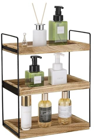 Bathroom Organiser Countertop - 3 Tier Coffee Station Organizer for Countertop, Worktop Organiser, Kitchen Cupboard Bathroom Skincare Organiser Countertop Storage Shelves for Dining Rooms, Offices