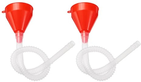 QUARKZMAN 2pcs Entonnoir À Carburant Avec Long Tuyau, Entonnoir En Plastique Souple À Large Ouverture Pour Remplissage Universel D'huile Moteur, Essence, Gazole