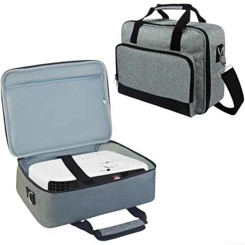 Portable Projector Bag with Zippered Compartments and Retaining Straps, Heavy Duty Nylon Case Designed to Securely Hold Mini Projectors and Accessories