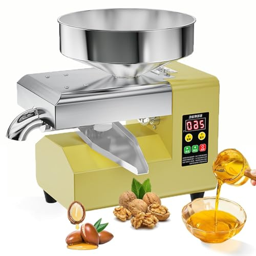 Dfdieratve Presse à Huile 1100 W, Machine D'extraction D'huile de Graines de Noix, Presse à Froid Ou à Chaud, pour Noix de Coco, Lin, Arachide, Ricin, Graines de Périlla, Canola, Sésame