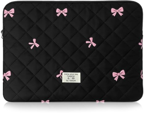 Flintronic Laptoptasche 14 Zoll, Puffy Laptop Hülle, Schleife Laptophülle, Laptoptasche Schutzhülle, Laptop Sleeve Case, Notebook Hülle Tasche Kompatibel mit MacBook/Huawei/Acer/Asus/HP/Dell/Lenovo