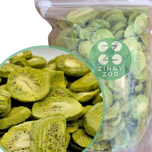 Kiwi Liofilizada | Comida Liofilizada | XL 300g Fruta Deshidratada Fruta Liofilizada | Vegana Cruda 100% Fruta Pura | Freeze Dried Fruit Kiwi Slices Sin Azucar Fresas Fruta Escarchada ZingyZoo