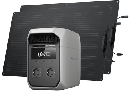 EF ECOFLOW DELTA 3 Classic estación eléctrica portátil con panel solar flexible 100W*2, batería LiFePO4 1024Wh, salida CA 1800W, generador solar para camping, autocaravana y rescate | Batería LiFePO4 1024 Wh, estación de energía para camping, autocaravanas y emergencias, salida CA de 1800 W