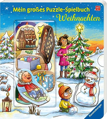 Mein großes Puzzle-Spielbuch: Weihnachten - Kinderbuch ab 2 Jahren, mit 10 Puzzleteilen