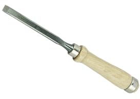 ULMIA Stechbeitel 10 mm Gesamtlänge 285 mm mit hellem Holzheft, zur Bearbeitung von Holz, 164-10